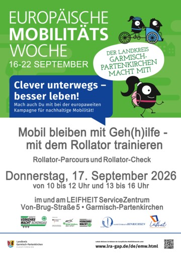 Mobil bleiben mit Geh(h)ilfe - Rollatortraining am Do., 17.09. im LEIFHEIT